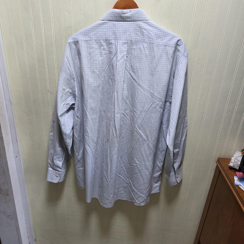 Jos. A. Bank Dress Shirt Mens 17 34/35 White Check Wrinkle Resistant Long Sleeve - Picture 3 of 8